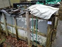 10 stuks zwart granieten platen voor tuinschermen en lage muurtjes gebrand en geborsteld met lijnen 1 zijde afgewerkt afm. 220x90x3 - afbeelding 3 van  5