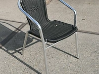 10 terras stoelen met rieten zit en alu poten - afbeelding 2 van  4
