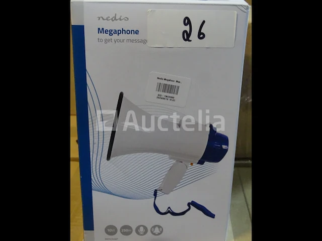 10 w megafoon 250 m bereik ingebouwde microfoon wit / nedis blauw - afbeelding 2 van  2