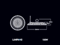 10 x 100w 4000k led ufo highbay slim waterdicht met lens - afbeelding 4 van  7