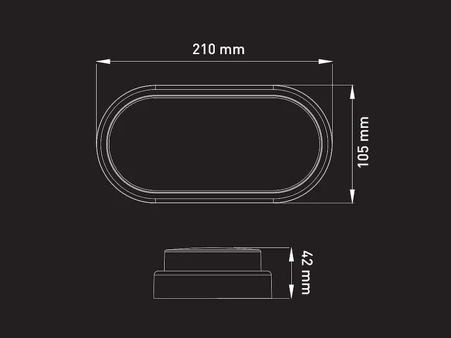 10 x 12w 3000k opbouw design led panelen ovaal waterdicht - afbeelding 4 van  5