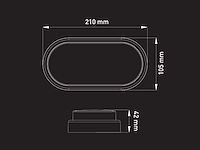 10 x 12w 4000k opbouw design led panelen ovaal waterdicht - afbeelding 7 van  8