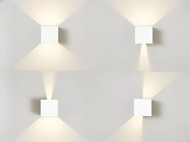 10 x 12w led wit wandlamp kubus duo licht verstelbaar waterdicht - afbeelding 1 van  8