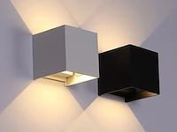 10 x 12w led zwart wandlamp kubus duo licht verstelbaar waterdicht - afbeelding 7 van  9