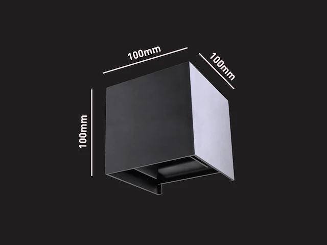 10 x 12w led zwart wandlamp kubus duo licht verstelbaar waterdicht - afbeelding 8 van  9
