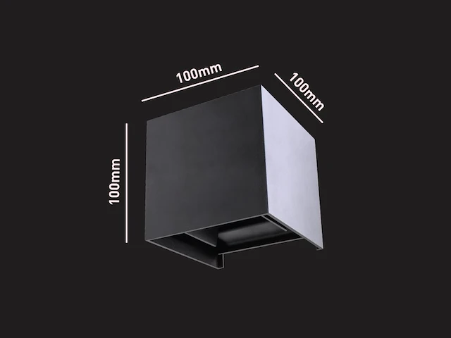 10 x 12w led zwart wandlamp kubus duo licht verstelbaar waterdicht - afbeelding 8 van  9