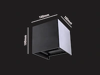 10 x 12w led zwart wandlamp kubus duo licht verstelbaar waterdicht - afbeelding 8 van  9