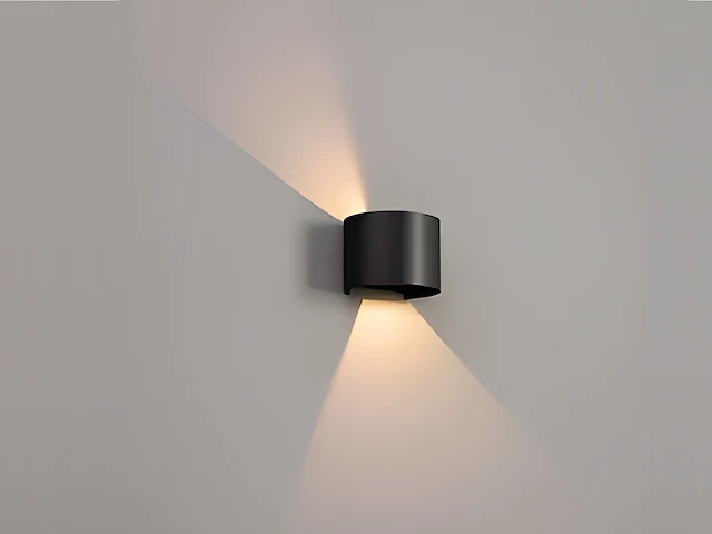 10 x 12w led zwart wandlamp rond duo licht verstelbaar waterdicht - afbeelding 2 van  8