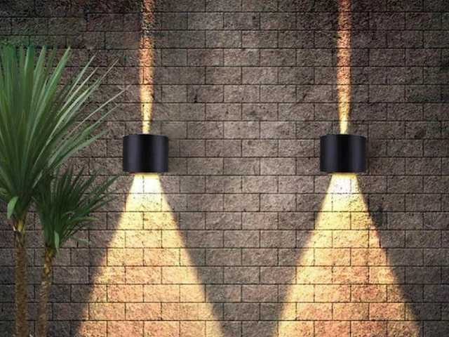 10 x 12w led zwart wandlamp rond duo licht verstelbaar waterdicht - afbeelding 1 van  7