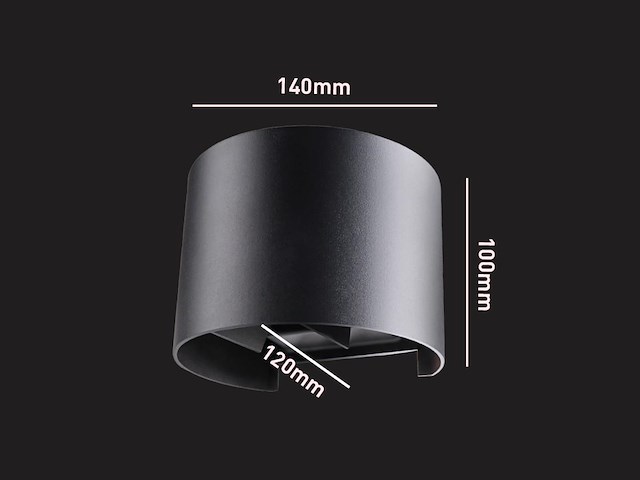 10 x 12w led zwart wandlamp rond duo licht verstelbaar waterdicht - afbeelding 7 van  8