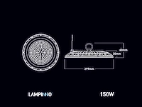 10 x 150w 4000k led ufo highbay slim waterdicht met lens - afbeelding 5 van  6
