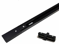 10 x 2 meter rail voor 1 fase 2 draden railsystem met doorverbinder zwart - afbeelding 1 van  3