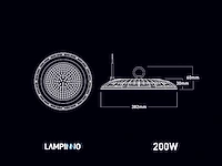 10 x 200w 4000k led ufo highbay slim waterdicht met lens - afbeelding 4 van  6
