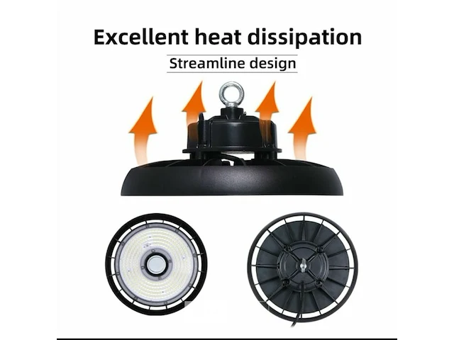 10 x 200w highbay led lamp - 150lm/w - 3cct instelbaar - ip65 waterdicht - afbeelding 3 van  6