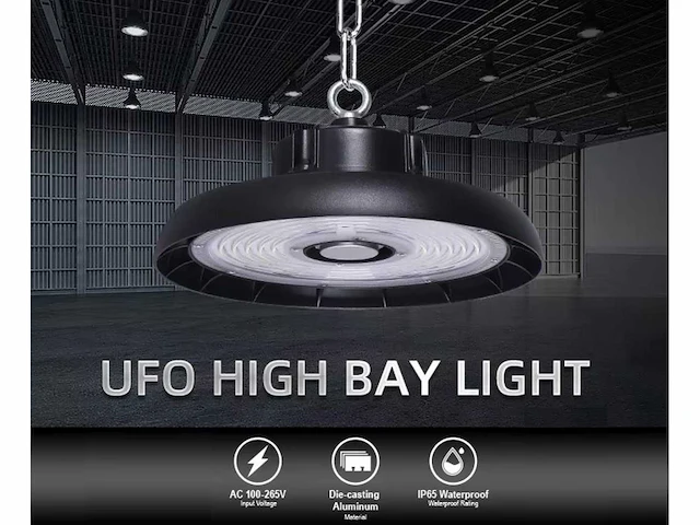 10 x 200w led highbay - 3cct instelbaar kleurtemperatuur (3000k, 4500k, 6500k) via een dip-schakelaar - afbeelding 1 van  5