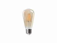 10 x 4w e27 st64 amber glas filament led bulb 2000k - afbeelding 1 van  2