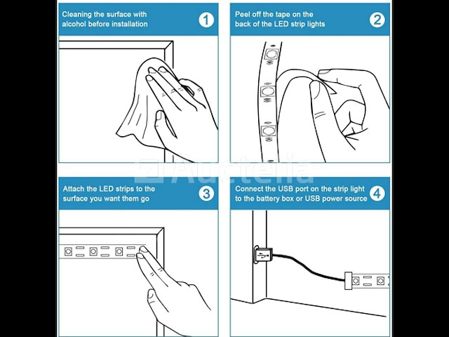 10 x 5m rgb led strip – complete kit met afstandsbediening en adapter – smd 5050 – 300 led - afbeelding 1 van  5