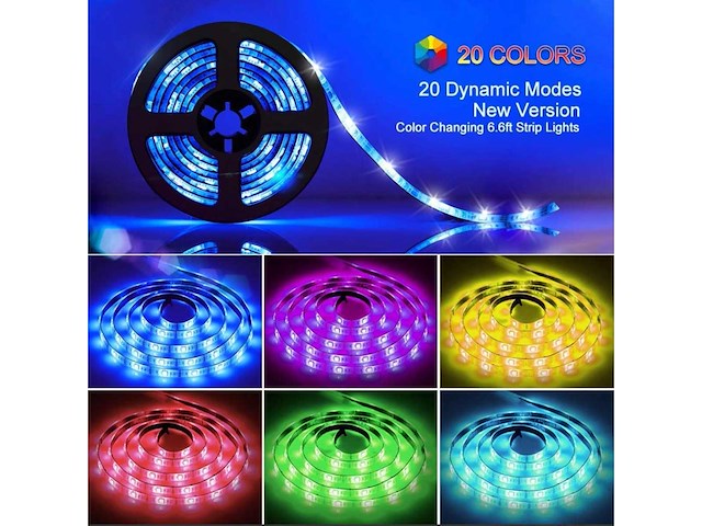10 x 5m rgb led strip – complete kit met afstandsbediening en adapter – smd 5050 – 300 led - afbeelding 3 van  5