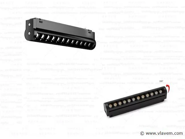 10 x alfa lineaire led-spot voor magnetische rail 48v – 12w – zwart. - afbeelding 2 van  4
