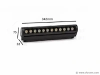 10 x alfa lineaire led-spot voor magnetische rail 48v – 18w – zwart. - afbeelding 4 van  5