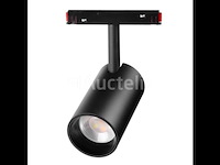 10 x bery led spot op magnetische rail 48v - 4000k neutraal wit -10w - zwart - afbeelding 2 van  6