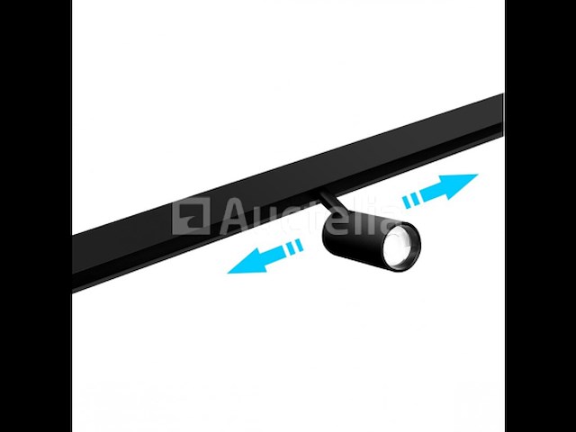 10 x bery led spot op magnetische rail 48v - 4000k neutraal wit -10w - zwart - afbeelding 4 van  6