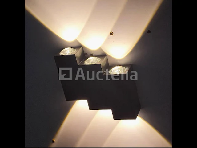 10 x bi-directionele led wandlamp – 6w – 3500k – ip54 – zwart – sw-45-3 - afbeelding 2 van  3