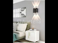 10 x bidirectioneel led wandlamp – 4w – 3500k – ip54 – zwart – sw-47-2 - afbeelding 1 van  3