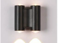 10 x bidirectioneel led wandlamp – 4w – 3500k – ip54 – zwart – sw-47-2 - afbeelding 1 van  3