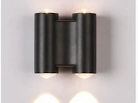 10 x bidirectioneel led wandlamp – 4w – 3500k – ip54 – zwart – sw-47-2 - afbeelding 1 van  3