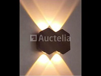 10 x bidirectionele led wandlamp – 4w – 3500k – ip54 – zwart – sw-51-2 - afbeelding 2 van  4
