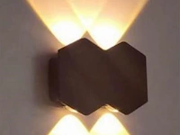 10 x bidirectionele led wandlamp – 4w – 3500k – ip54 – zwart – sw-51-2 - afbeelding 1 van  5