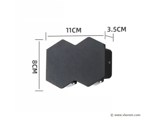 10 x bidirectionele led wandlamp – 4w – 3500k – ip54 – zwart – sw-51-2 - afbeelding 3 van  5