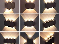 10 x bidirectionele led wandlamp – 4w – 3500k – ip54 – zwart – sw-51-2 - afbeelding 4 van  5