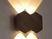 10 x bidirectionele led wandlamp – 4w – 3500k – ip54 – zwart – sw-51-2 - afbeelding 2 van  6