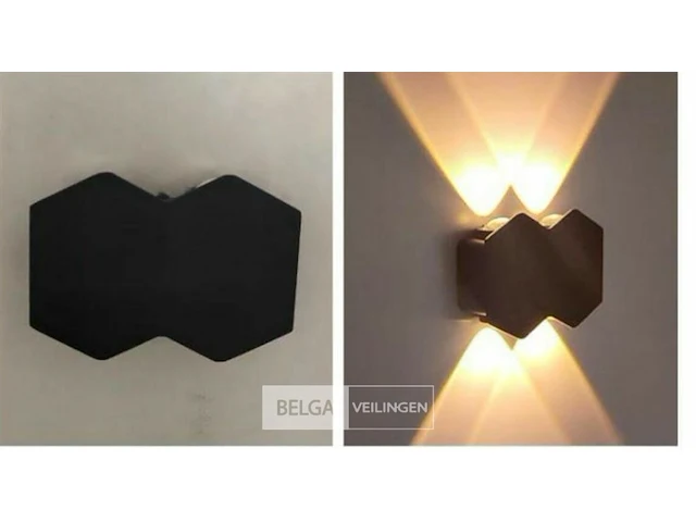 10 x bidirectionele led wandlamp – 4w – 3500k – ip54 – zwart – sw-51-2 - afbeelding 3 van  6