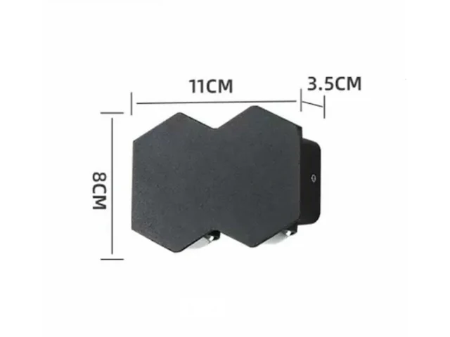 10 x bidirectionele led wandlamp – 4w – 3500k – ip54 – zwart – sw-51-2 - afbeelding 4 van  6
