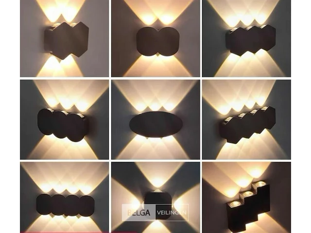 10 x bidirectionele led wandlamp – 4w – 3500k – ip54 – zwart – sw-51-2 - afbeelding 5 van  6