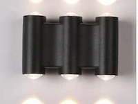 10 x bidirectionele led wandlamp – 6w – 3500k – ip54 – zwart – sw-47-3 - afbeelding 1 van  3
