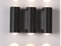10 x bidirectionele led wandlamp – 6w – 3500k – ip54 – zwart – sw-47-3 - afbeelding 1 van  3