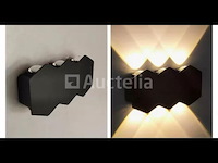 10 x bidirectionele led wandlamp – 6w – 3500k – ip54 – zwart – sw-51-3 - afbeelding 1 van  5