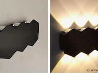 10 x bidirectionele led wandlamp – 6w – 3500k – ip54 – zwart – sw-51-3 - afbeelding 2 van  5