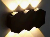 10 x bidirectionele led wandlamp – 6w – 3500k – ip54 – zwart – sw-51-3 - afbeelding 1 van  5