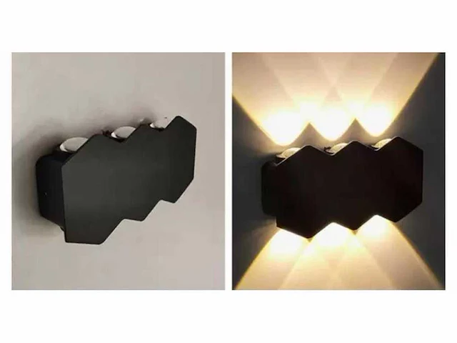 10 x bidirectionele led wandlamp – 6w – 3500k – ip54 – zwart – sw-51-3 - afbeelding 2 van  5