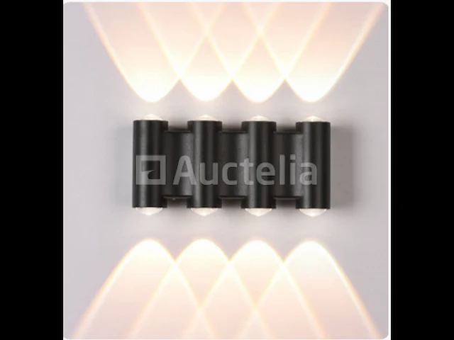 10 x bidirectionele led wandlamp – 8w – 3500k – ip54 – zwart – sw-47-4 - afbeelding 2 van  3