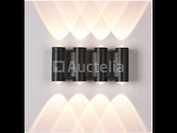10 x bidirectionele led wandlamp – 8w – 3500k – ip54 – zwart – sw-47-4 - afbeelding 2 van  3