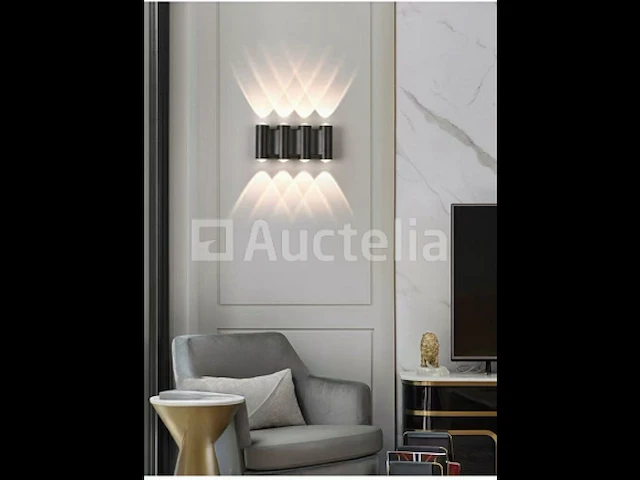 10 x bidirectionele led wandlamp – 8w – 3500k – ip54 – zwart – sw-47-4 - afbeelding 3 van  3