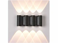 10 x bidirectionele led wandlamp – 8w – 3500k – ip54 – zwart – sw-47-4 - afbeelding 1 van  3