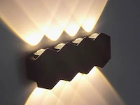 10 x bidirectionele led wandlamp – 8w – 3500k – ip54 – zwart – sw-51-4 - afbeelding 1 van  5
