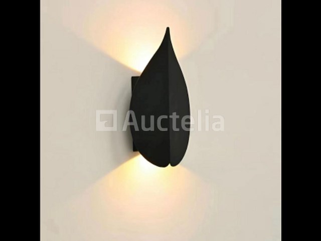 10 x bladvorm led wandlamp – 2 x 3w – 3500k neutraal wit – zwart – ip54 (sw-239) - afbeelding 1 van  3